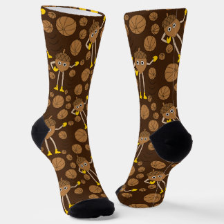 Basketball Nut Pattern Socks