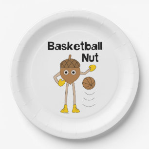Basketball Nut Text Paper Plate