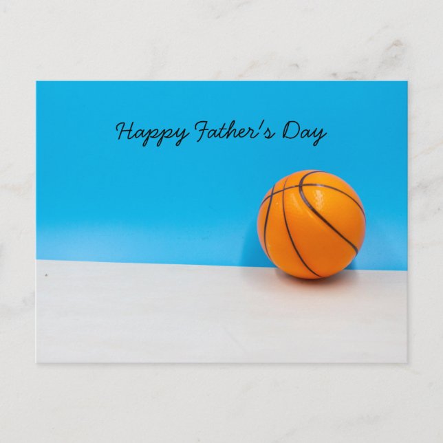 Basketball on blue sky Happy Father's Day Postcard (Front)