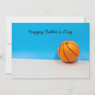 Basketball  on blue sky  Happy Father's Day Thank You Card