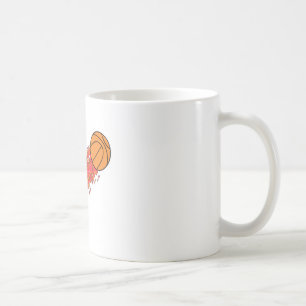 basketball on fire coffee mug