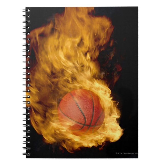 Basketball on fire (digital composite) notebook (Front)
