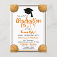 Basketball Orange & Black Graduation Party