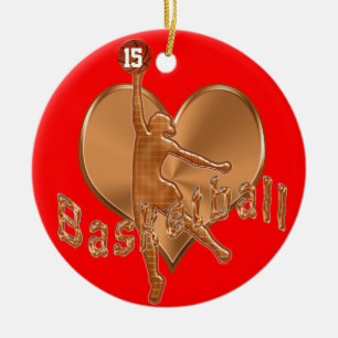 Basketball Ornaments with Her NUMBER and NAME