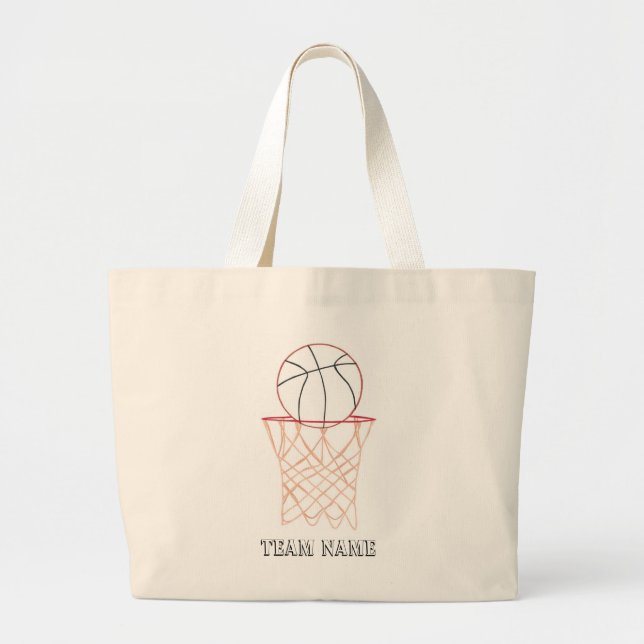 Basketball Outline Drawing canvas bags (Front)