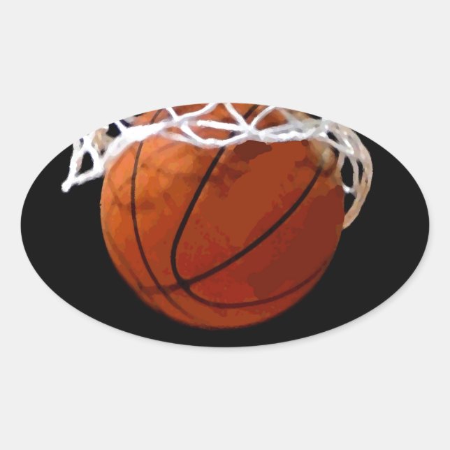 Basketball Oval Sticker (Front)