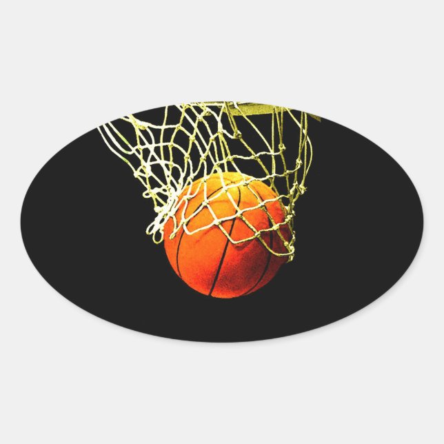 Basketball Oval Stickers (Front)