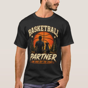 Basketball Partner Dog Lover Vintage Design T-Shirt