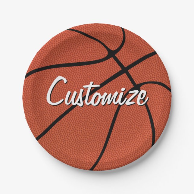 Basketball Party / Banquet Custom Team Name Sports Paper Plate (Front)
