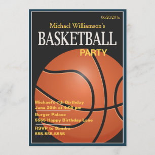 Basketball Party Birthday Invitation