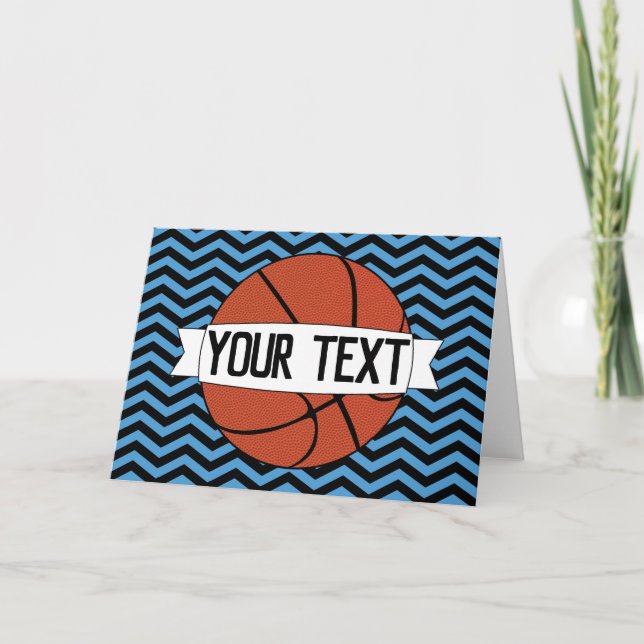 Basketball Party Custom Team Name & Colour Greetin Card (Front)