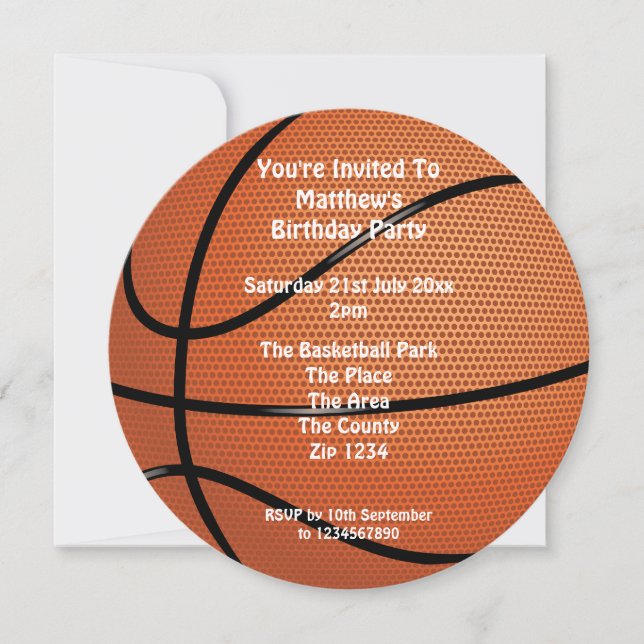 Basketball Party Invitation (Front)