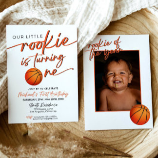 Basketball Party Invitation Basketball Rookie Year