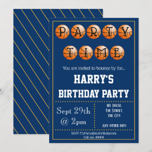 Basketball Party Invitation Editable