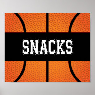 Basketball Party SNACKS Sign Print