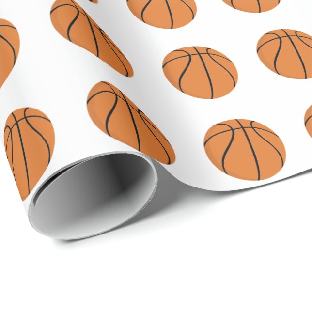 Basketball Pattern | Any Background Colour Wrapping Paper (Roll Corner)