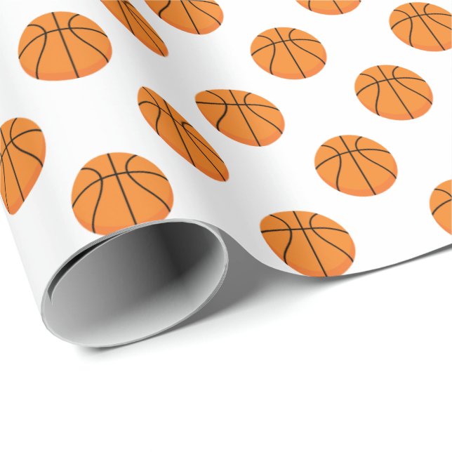 Basketball Pattern | Any Background Colour Wrapping Paper (Roll Corner)