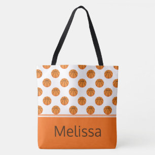 Basketball Pattern Personalised Tote Bag