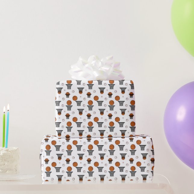  Basketball Pattern Wrapping Paper (Party Gifts)