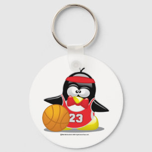 Basketball Penguin Key Ring