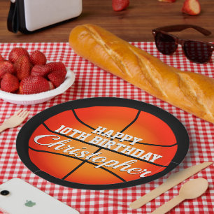 Basketball Personalised Birthday Paper Plate