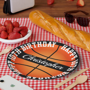 Basketball Personalised Birthday Paper Plate