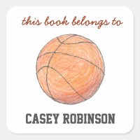 Basketball personalised bookplates for kids