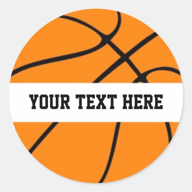 Basketball Personalised  Classic Round Sticker (Front)