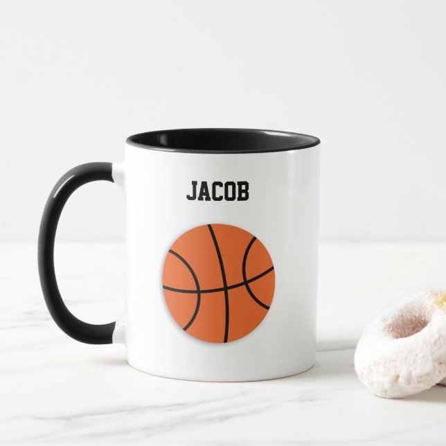Basketball Personalised Kids Mug (With Donut)