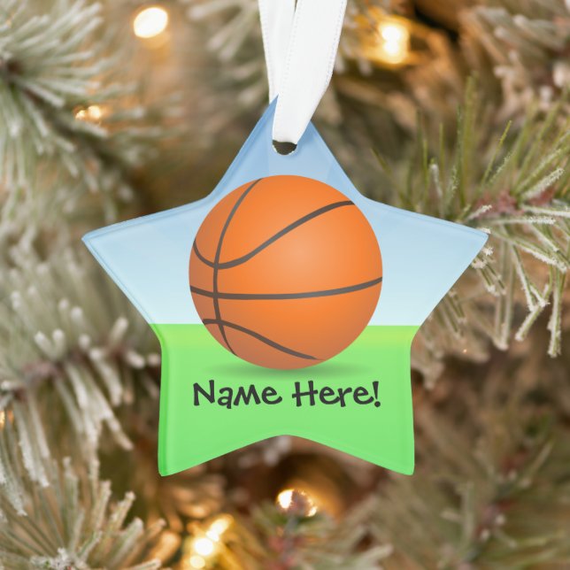 Basketball Personalised Kid's Sports Ornament (Tree)