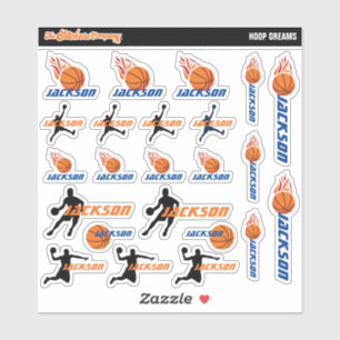 Basketball Personalised Name Labels School