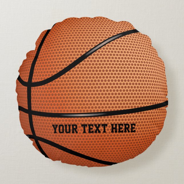 Basketball Personalised Sports Round Cushion (Front)