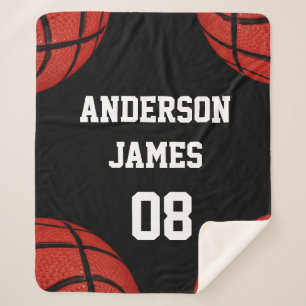 Basketball Personalised  with name and number Sherpa Blanket