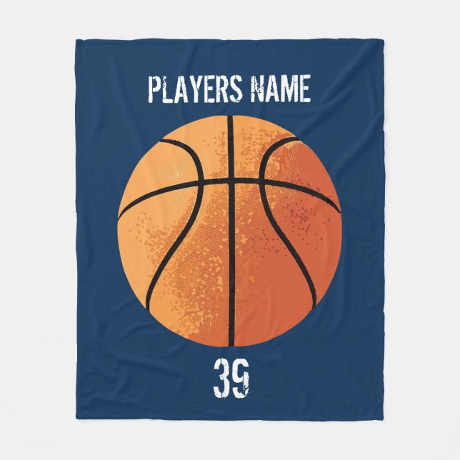 Basketball (Personalizable) Fleece Blanket (Front)