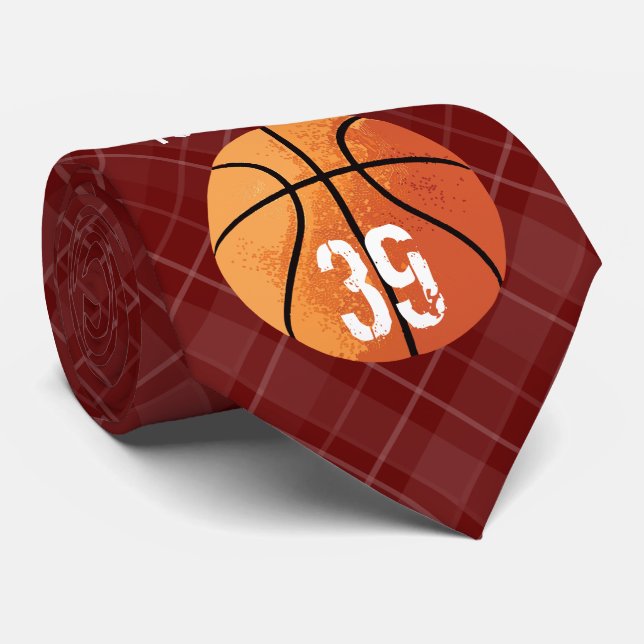 Basketball (Personalizable) Neck Tie (Rolled)