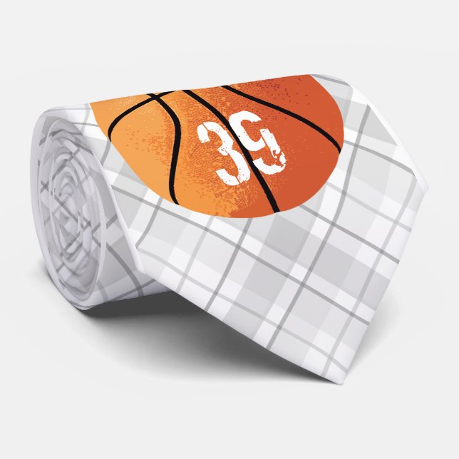 Basketball (Personalizable) Neck Tie (Rolled)