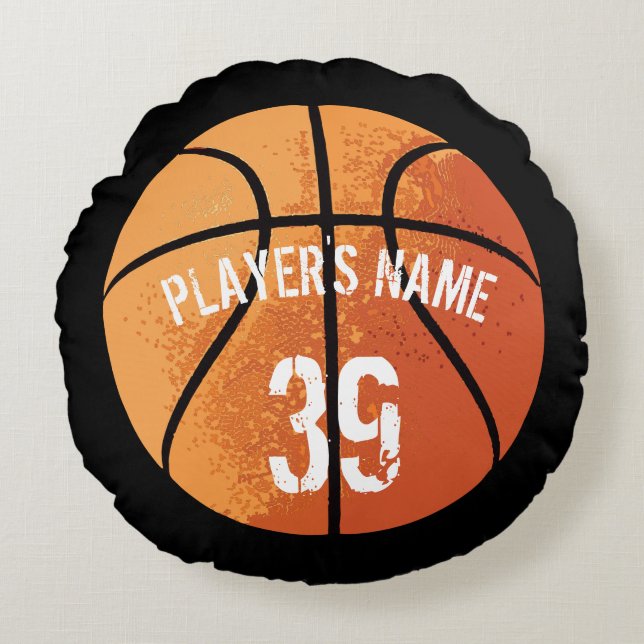 Basketball (Personalizable) Round Pillow (Front)