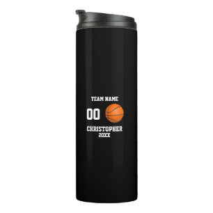 Basketball photo collage Orange Thermal Tumbler