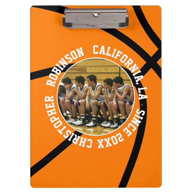 Basketball Photo Memory Clipboard (Front)