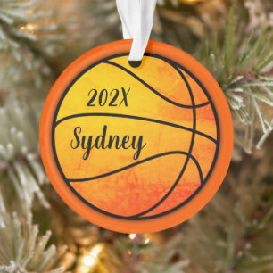 Basketball Photo Template Round Christmas Ornament