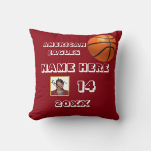 Basketball Picture Pillow with Red