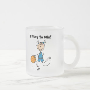 Basketball Play to Win T-shirts and Gifts Frosted Glass Coffee Mug