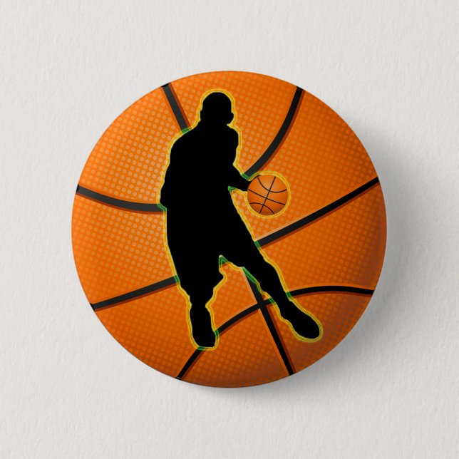 BASKETBALL PLAYER 6 CM ROUND BADGE (Front)
