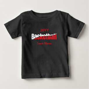 Basketball Player Abstract Swish - Word Art Baby T-Shirt