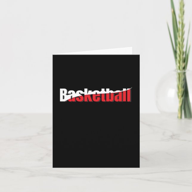 Basketball Player Abstract Swish - Word Art Card (Front)