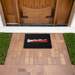 Basketball Player Abstract Swish - Word Art Doormat