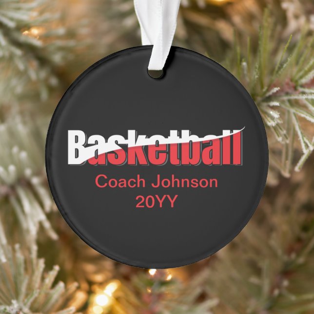 Basketball Player Abstract Swish - Word Art Ornament (Tree)