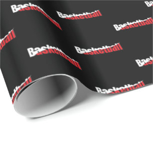 Basketball Player Abstract Swish - Word Art Wrapping Paper