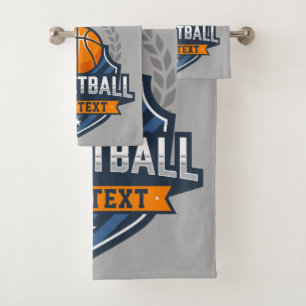 Basketball Player ADD NAME Varsity School Team Bath Towel Set