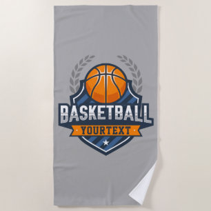 Basketball Player ADD NAME Varsity School Team Beach Towel